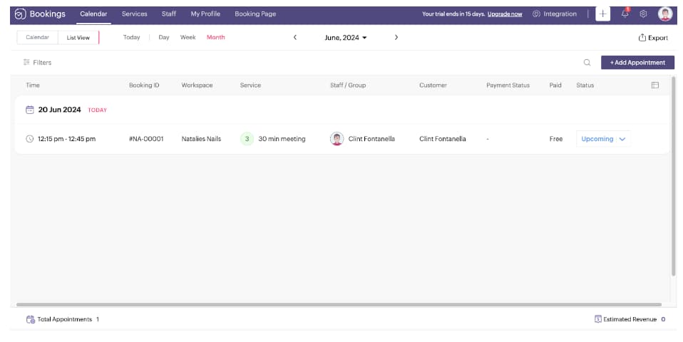 job scheduling software - zoho bookings